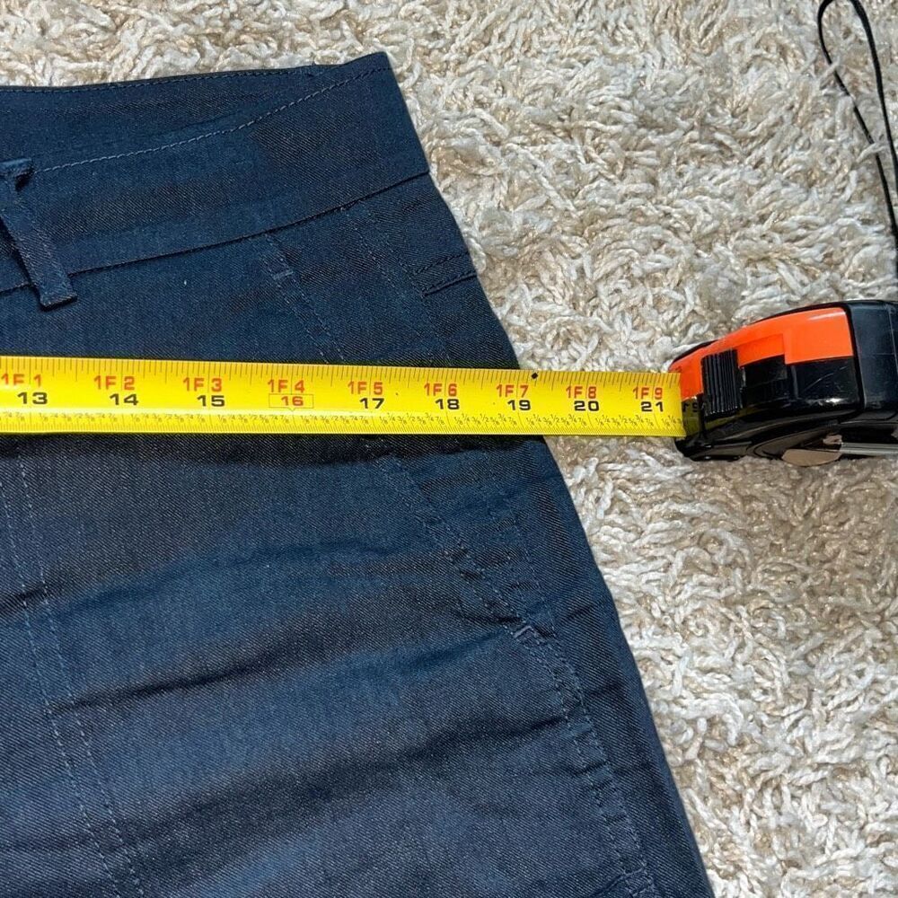 Vince Linen Blend Cargo Pocket Ankle Pants Women's Size 8 Navy Blue - Picture 13 of 15